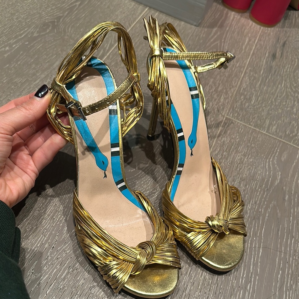 Gold Strappy Heels